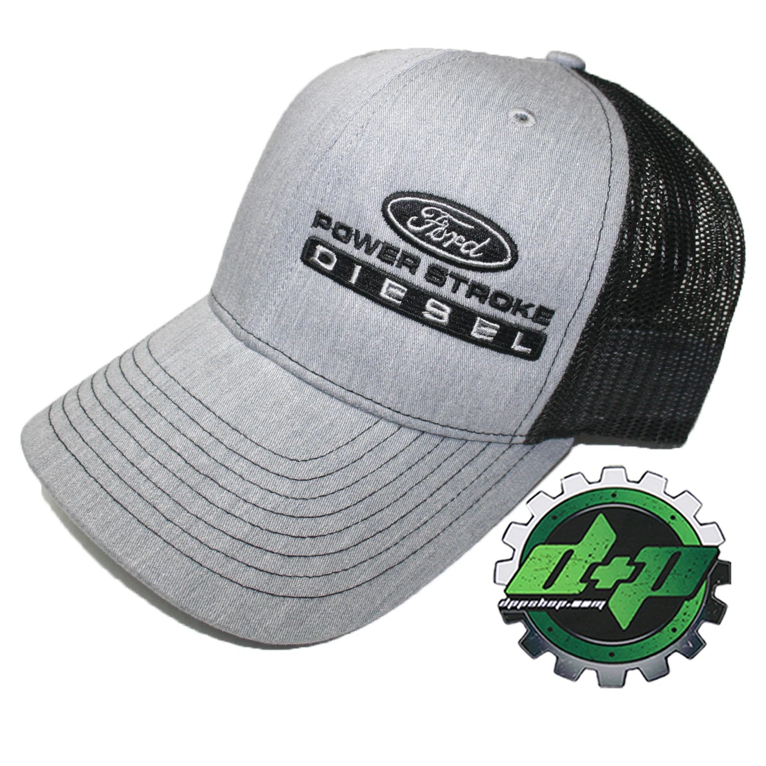 Richardson 112 Gray Denim Black Mesh Hat for Ford Powerstroke Truck