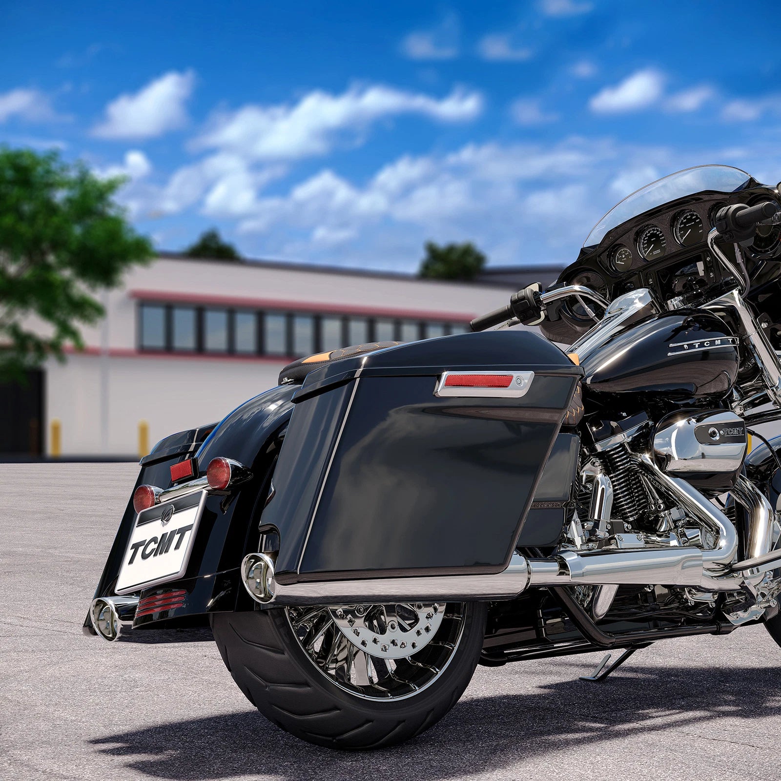 5" Stretched Saddlebags for Harley Touring Models (2014–2024) - Vivid Black