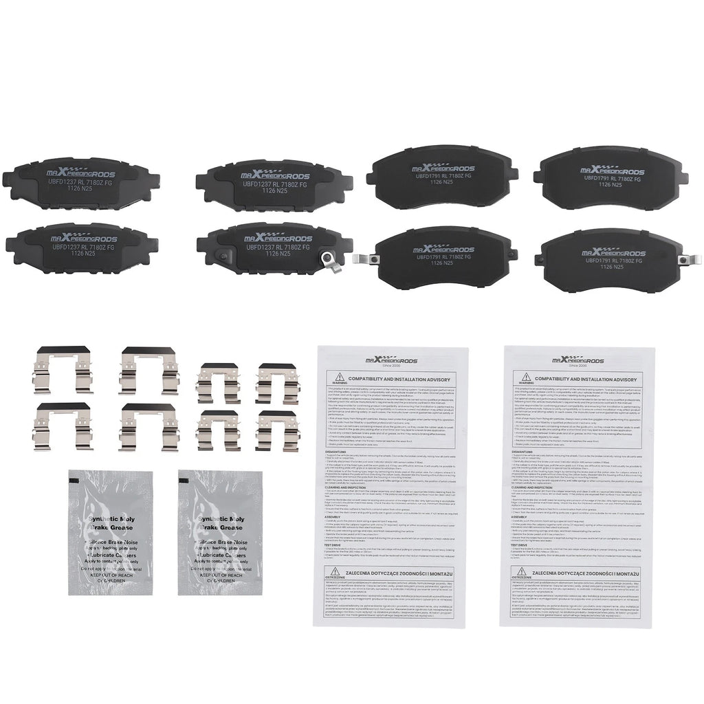 Set of 8 Ceramic Brake Pads for Subaru Forester (2009-2013)