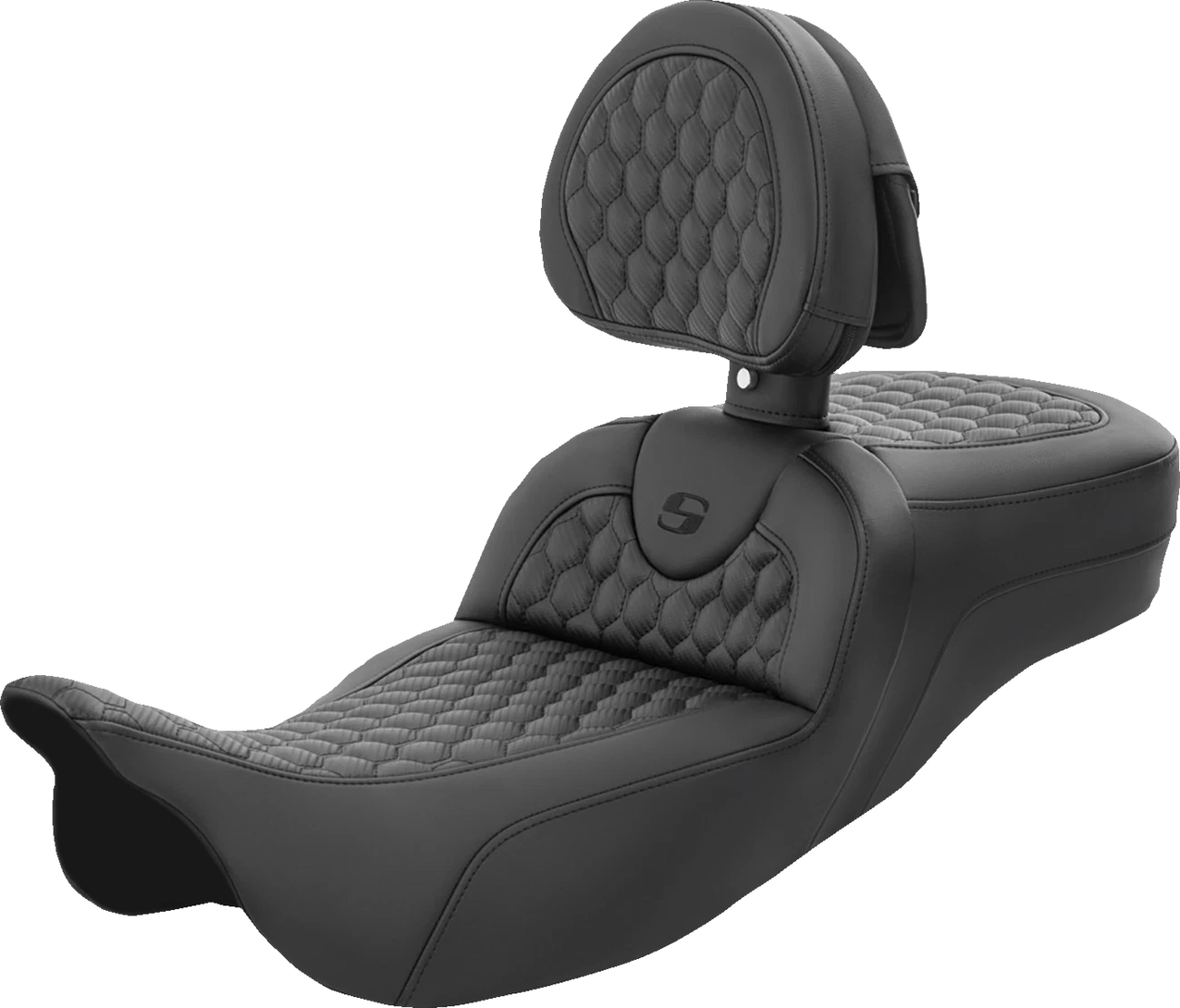 SADDLEMEN RoadSofa Seat for FL (Extended Reach, Honeycomb, with Backrest)