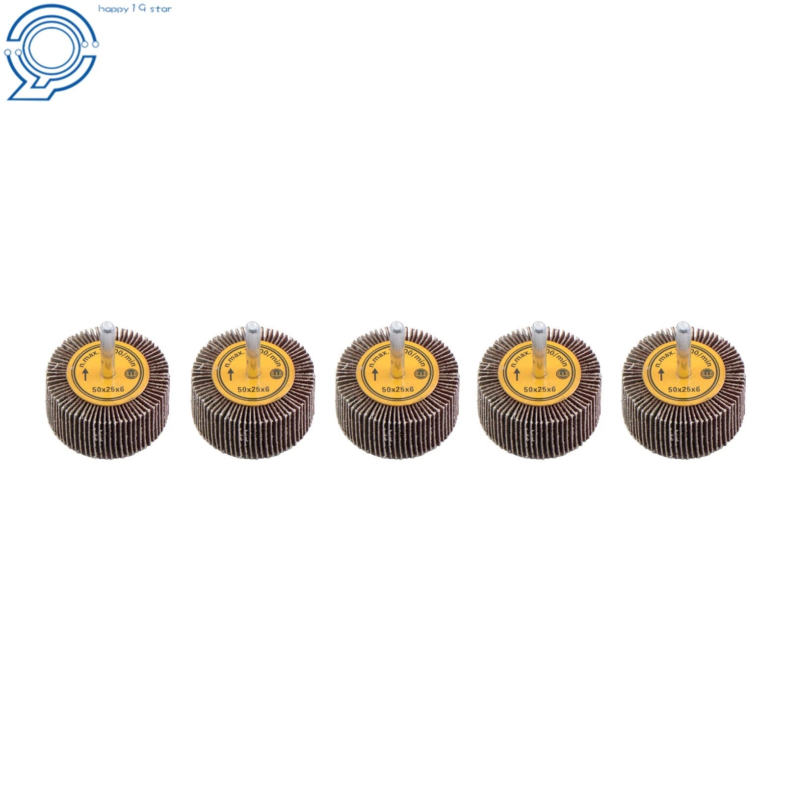 Set of 5 Flap Wheels 2" x 1" 120 Grit for Automotive Finishing
