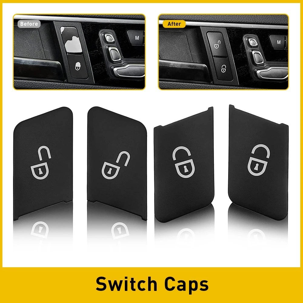 Lock Door Unlock Switch Button Cover Trim for Mercedes W204 (2007–2013)