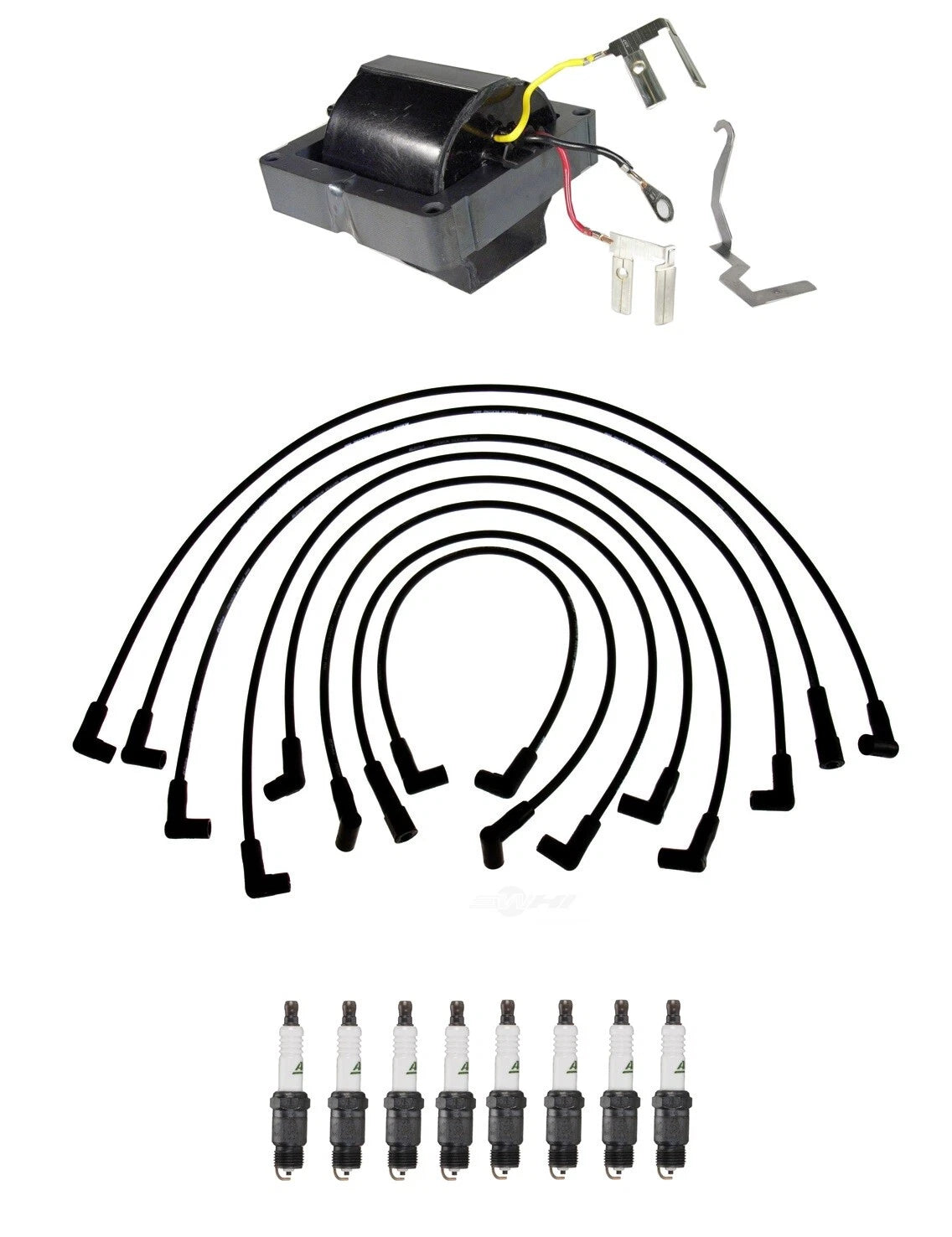 Ignition Wires & Spark Plugs Kit for Buick Century, Chevy Malibu, GMC Jimmy, K10 V8