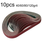 10pcs Abrasive Cloth Belt Set 30mm x 533mm for Automotive Use