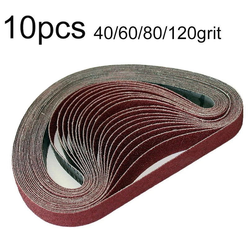 10pcs Abrasive Cloth Belt Set 30mm x 533mm for Automotive Use