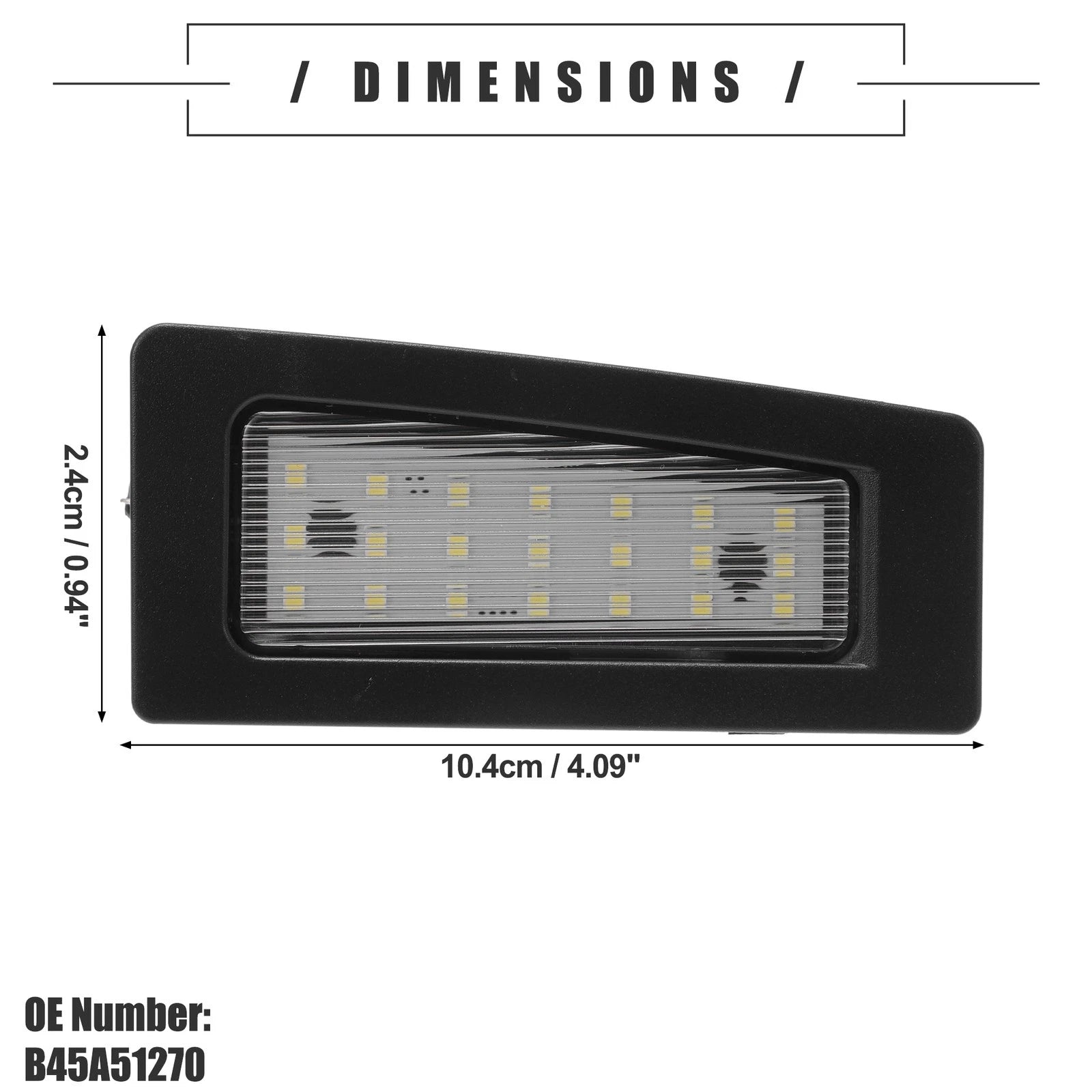 2X LED License Plate Light for Mazda 3 (2014–2018) No.B45A51270