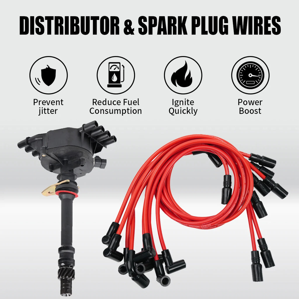Distributor and Plug Wire for Chevy GMC C/K1500 2500 (1990–1995)