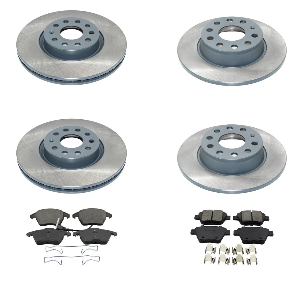 DuraGo Front Rear Rotors & Bosch QuietCast Brake Pads Kit for Beetle Jetta