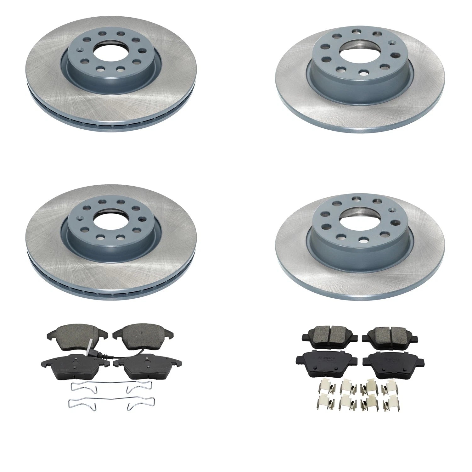 DuraGo Front Rear Rotors & Bosch QuietCast Brake Pads Kit for Beetle Jetta