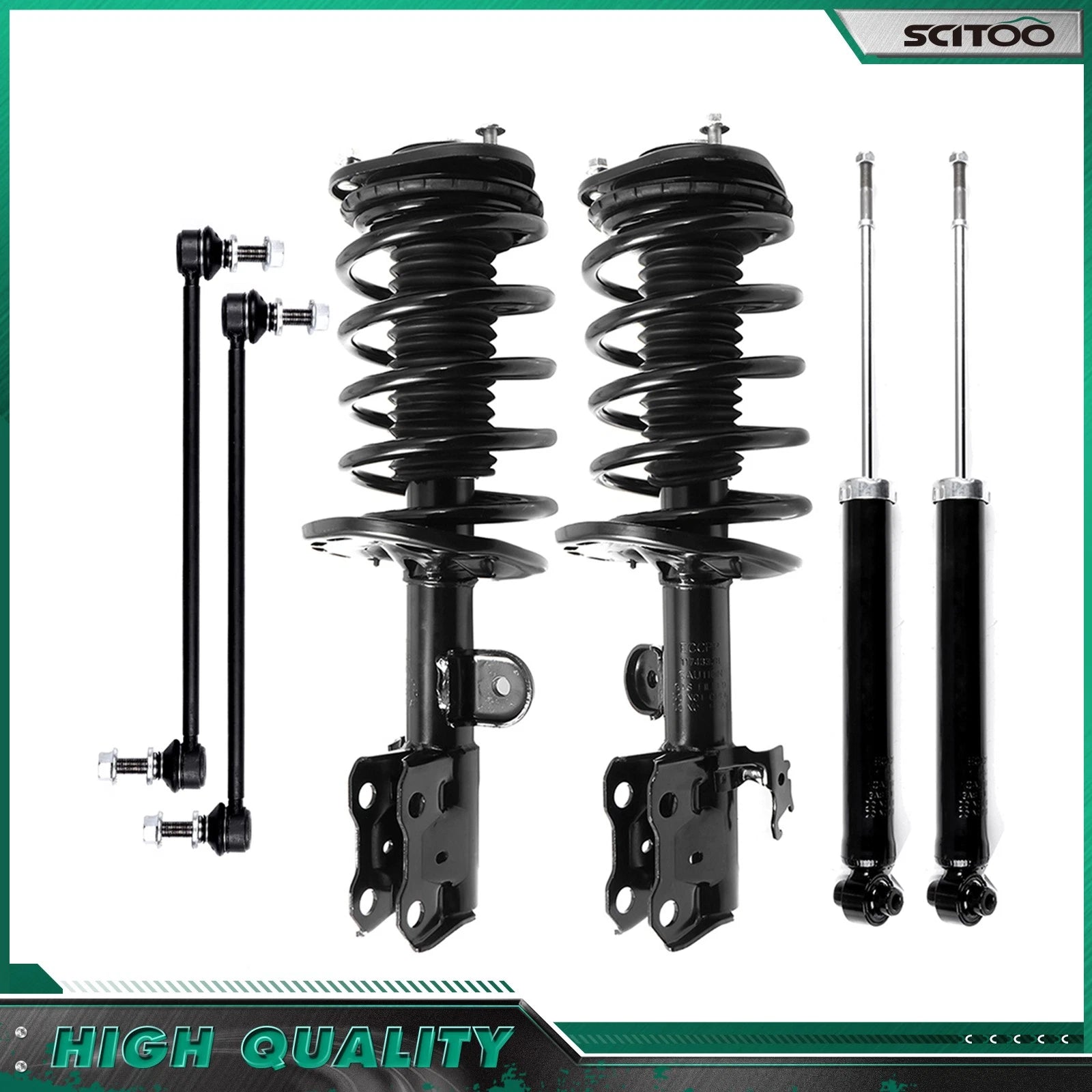 Front Struts, Rear Shocks, Sway Bars & Coil Spring for Toyota Prius (2010–2015)