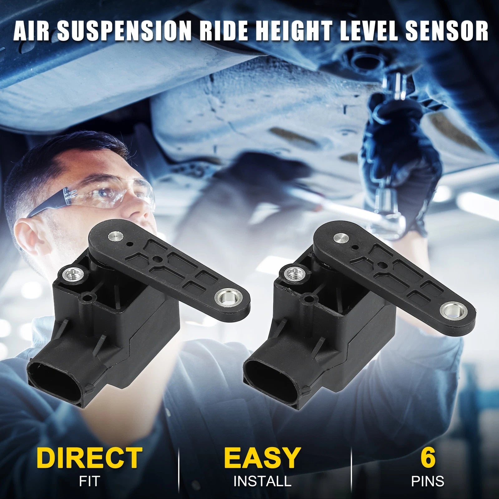 Set of 2 Air Suspension Ride Height Level Sensors for Audi A4 (4B0907503A)