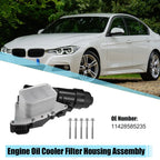 Set Engine Oil Cooler Oil Filter Black for BMW I8 (2014-2020)