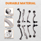 8 Pcs Control Arm for Lexus LS460 RWD (2009–2017) Black & Silver