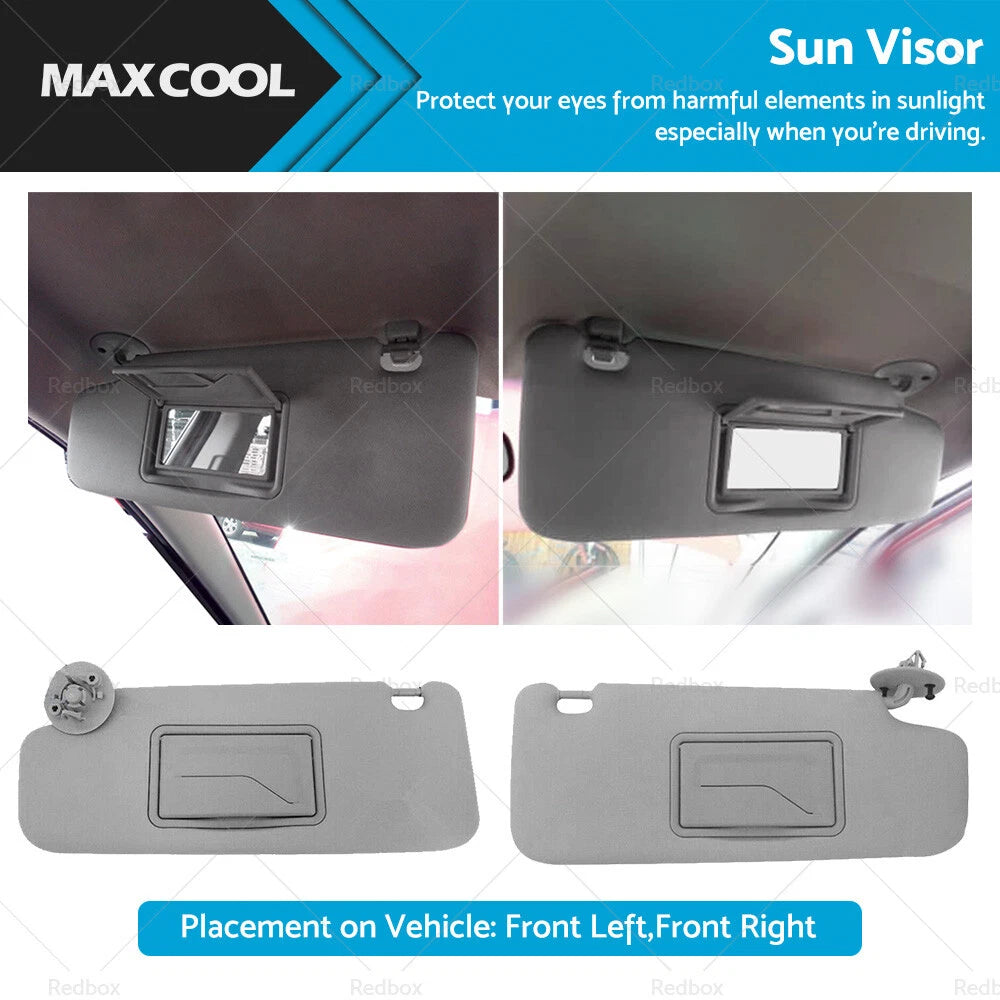 Pair Sun Visor for Holden Barina TM (2011–2018) Grey