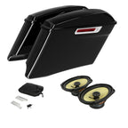 Black Extended Hard Saddlebag & 6x9 Speakers for Harley CVO Electra Glide (2014–Present)
