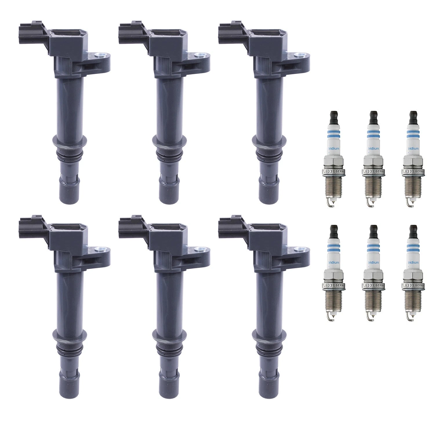 Set of 6 Ignition Coils & Spark Plugs for Jeep Liberty Nitro (2002–2012)