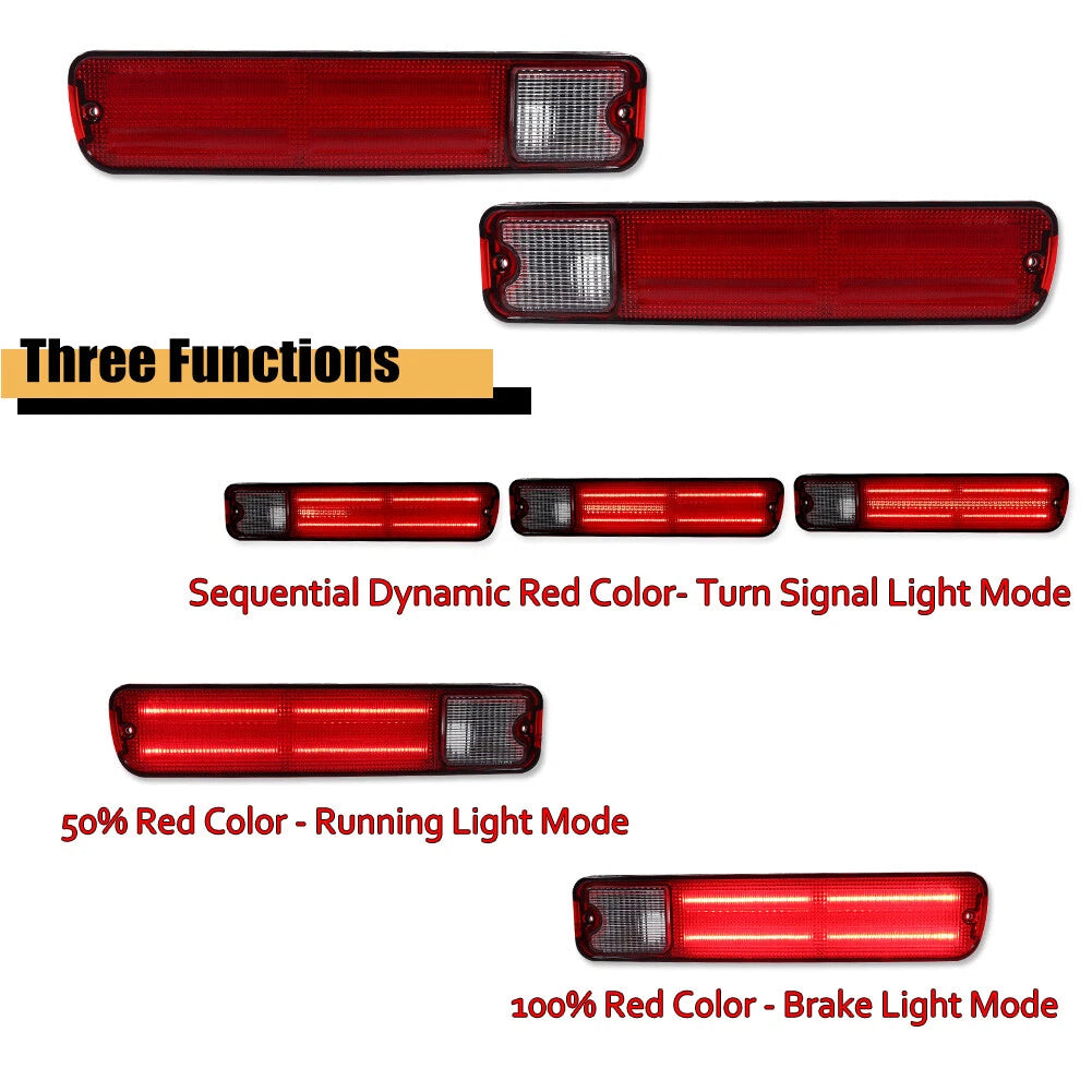 Red LED Rear Tail Brake Light for Chevrolet El Camino Malibu GMC Caballero (1979–1987)