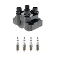 Set of 4 Hitachi Ignition Coils & Bosch Spark Plugs for Mazda 626 (1998–2002)