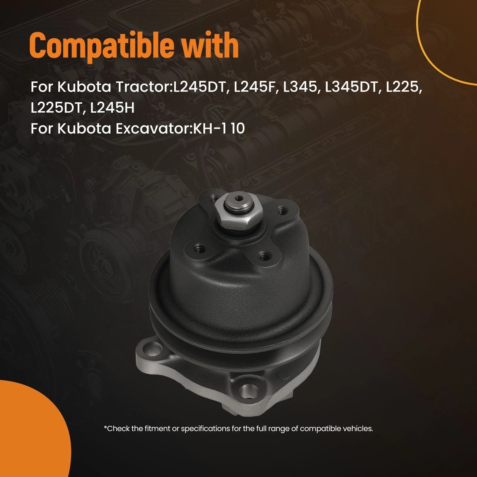 Cooling Water Pump for Kubota L225 L225DT (1975–1985)
