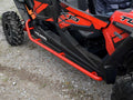SuperATV Rock Sliding Nerf Bars for Polaris RZR XP 4 1000 (2014–2023) - Red