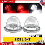 2X Red White Watermelon Marker Clearance LED Lights for Truck Trailer Bus