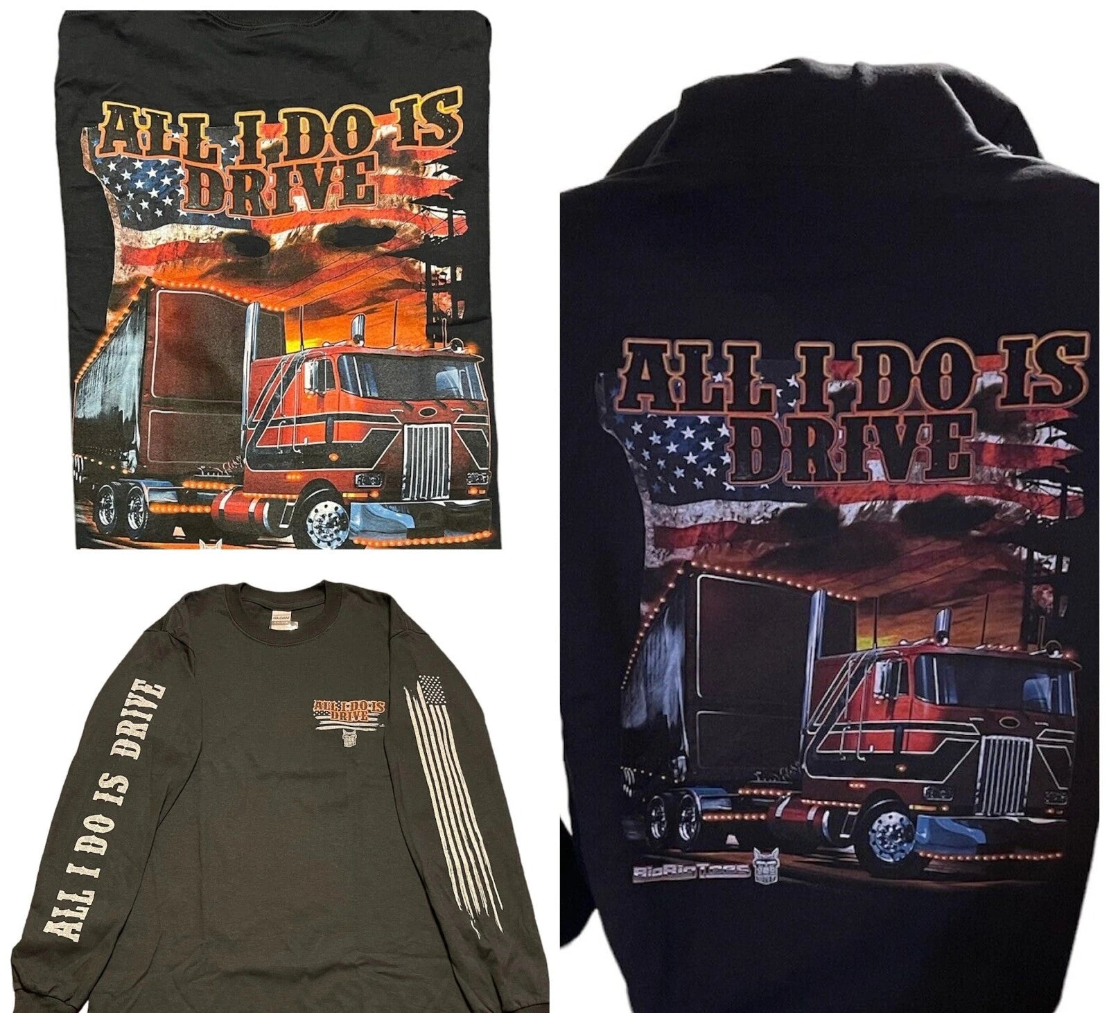 Trucker T-Shirt, Long Sleeve Tee & Hoodie for Big Rig Trucks (All Years)