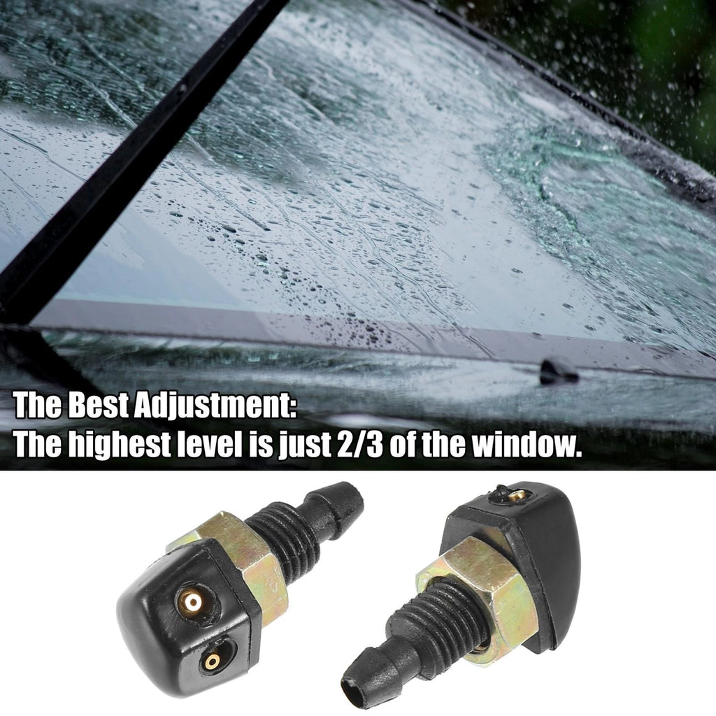 3 Pcs Front Windshield Washer Nozzle Kit for Ford Chevy (Universal Fit)
