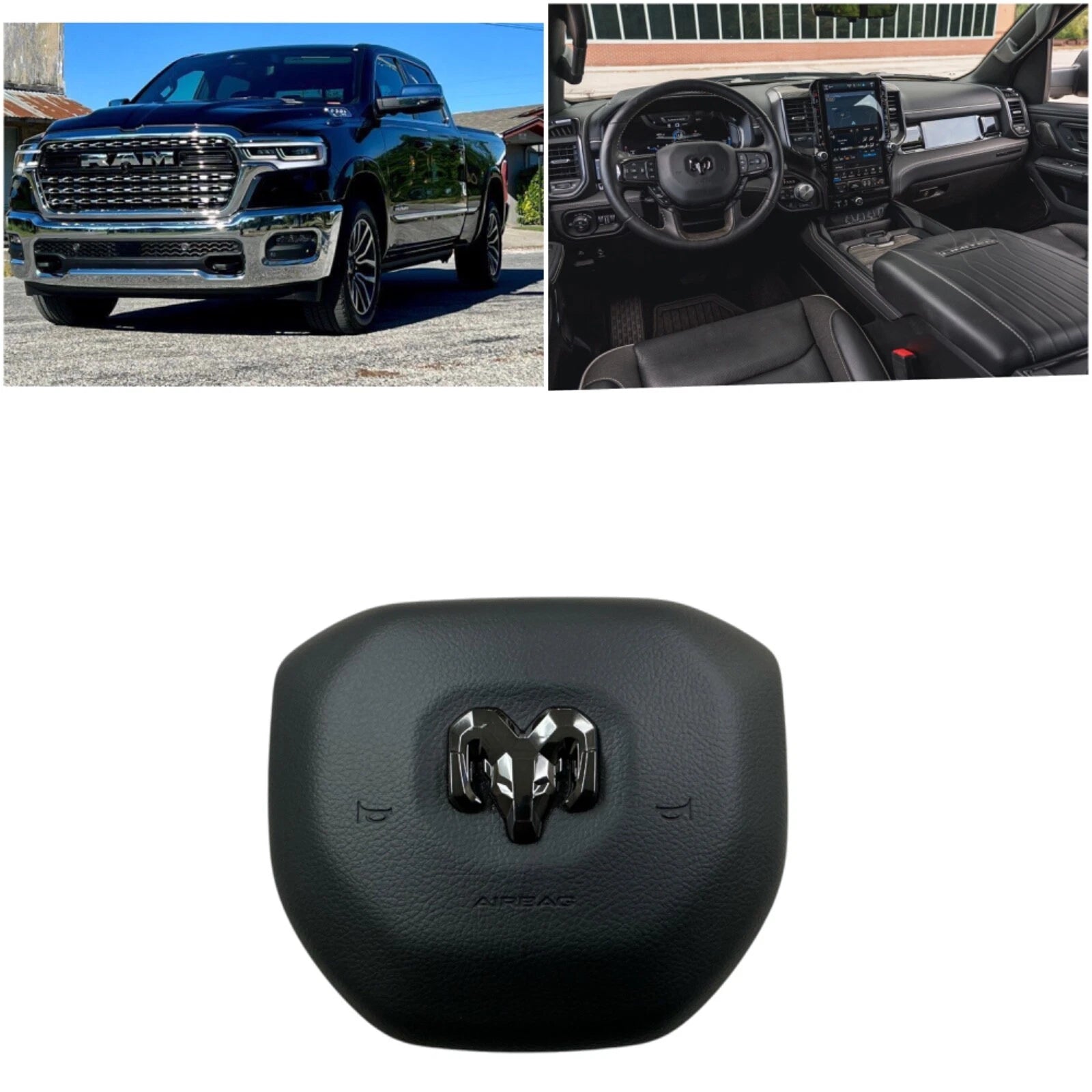 Driver Wheel Airbag for RAM 1500 (2025–2026) 7JE752X7AA, Black