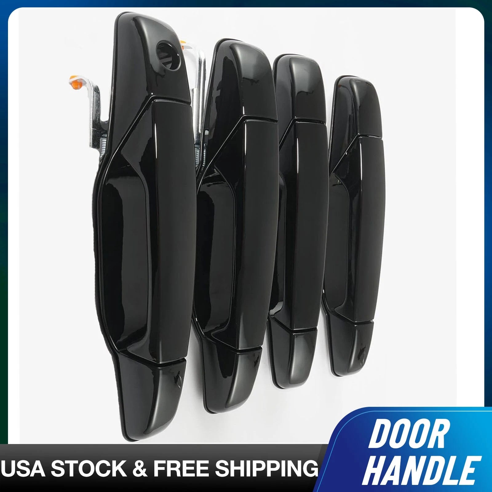 Set of 4 Black Exterior Door Handles for GMC Sierra 1500 (2007–2013)