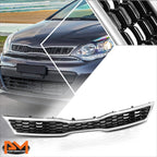 Upper Grille Insert for Kia Rio (2016–2017) Matte Black w/Chrome Moulding