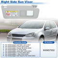 Right Side Sun Visor for Volkswagen Golf MK7 (2013–2017) 5GG857552 Gray