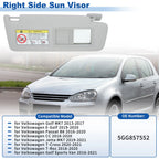 Right Side Sun Visor for Volkswagen Golf MK7 (2013–2017) 5GG857552 Gray
