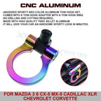 Track Racing Style Anodized Aluminum Tow Hook Set for Cadillac XLR (2006-2009)