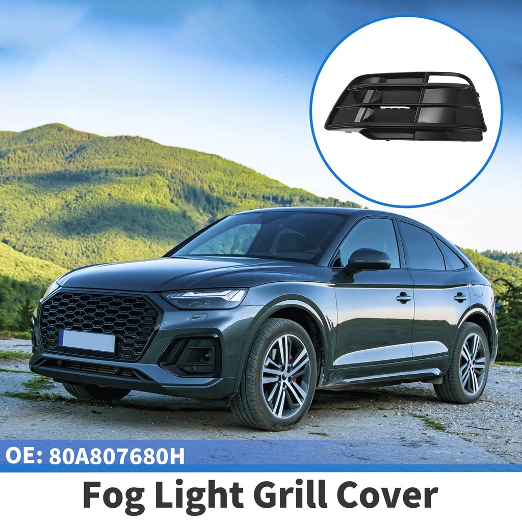 1pc Fog Light Grill for Audi Q5 SQ5 (2018–2022) No. 80A807680H Black
