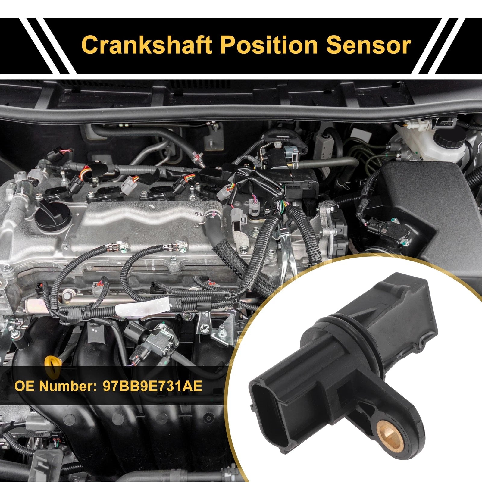 Crankshaft Position Sensor for Ford Focus Mk2 (2004–2011) No.97BB9E731AE