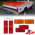 Set of 4 Tail Light Lens Backup Side Marker for 1968-1972 Chevy GMC Truck