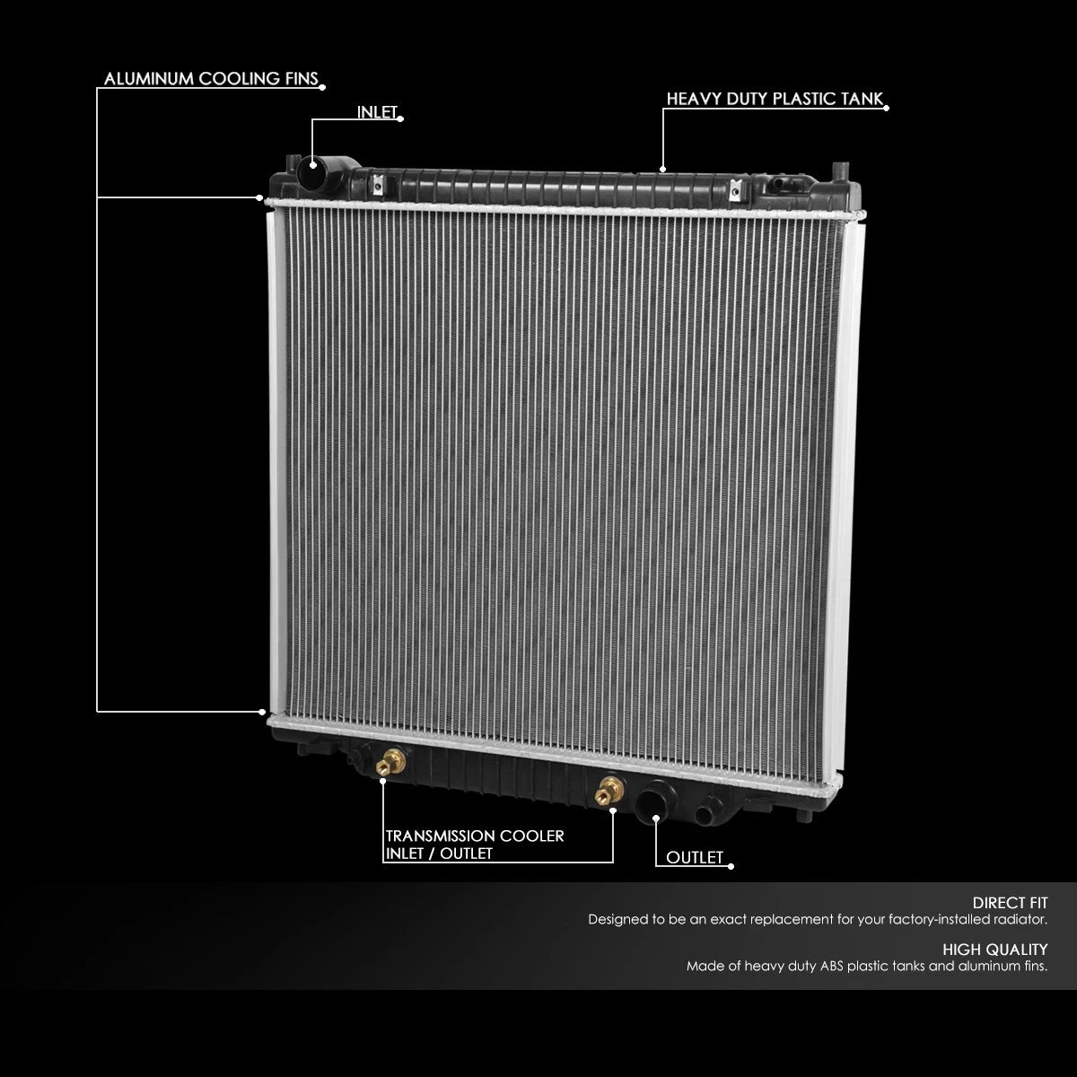 Aluminum Radiator for Ford F150 F250 F350 Super Duty Lobo (1998–2004)