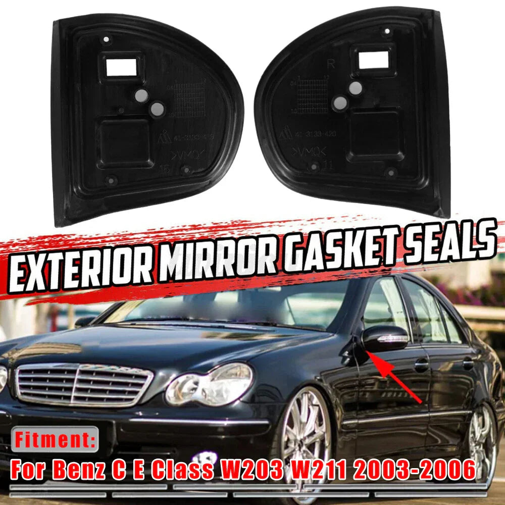 LH+RH Door Mirror Gasket Seals Set for Mercedes E Class W211 (2003–2006)