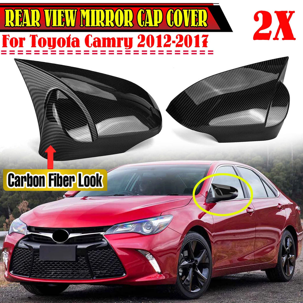 Carbon Fiber Look Rear View Mirror Cap Cover for Toyota Camry (2012–2017)