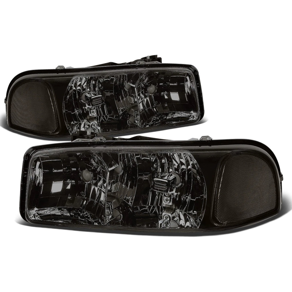 Smoked Housing Headlights + Clear Corners + LED Fog Light Kit for GMC Sierra/Yukon (1999–2006)
