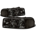 Smoked Housing Headlights + Clear Corners + LED Fog Light Kit for GMC Sierra/Yukon (1999–2006)