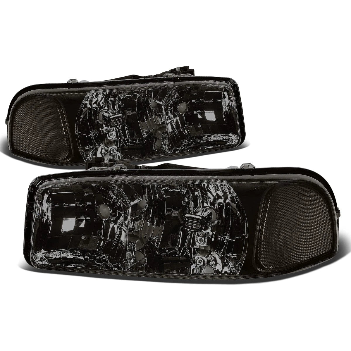 Smoked Housing Headlights + Clear Corners + LED Fog Light Kit for GMC Sierra/Yukon (1999–2006)