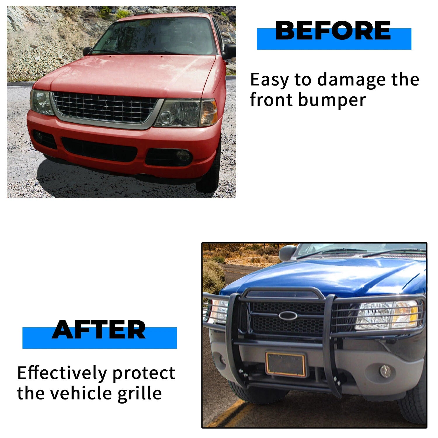 Black Brush Grille Guard for Ford Explorer (2002–2005)