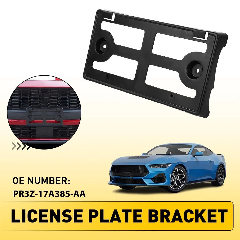 Front License Plate Frame Bracket for Ford Mustang (2024–2025) PR3Z-17A385-AA Black