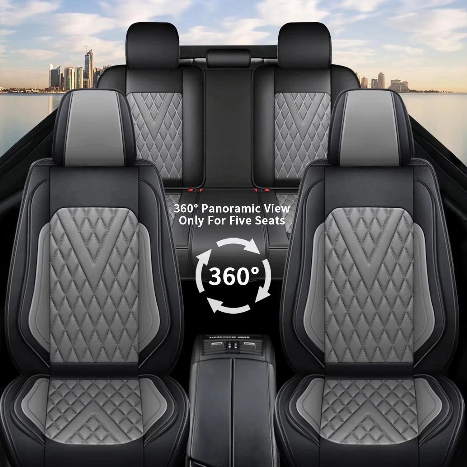 Set of 5 Faux Leather Waterproof Seat Covers for Toyota RAV4 (2013–2026)