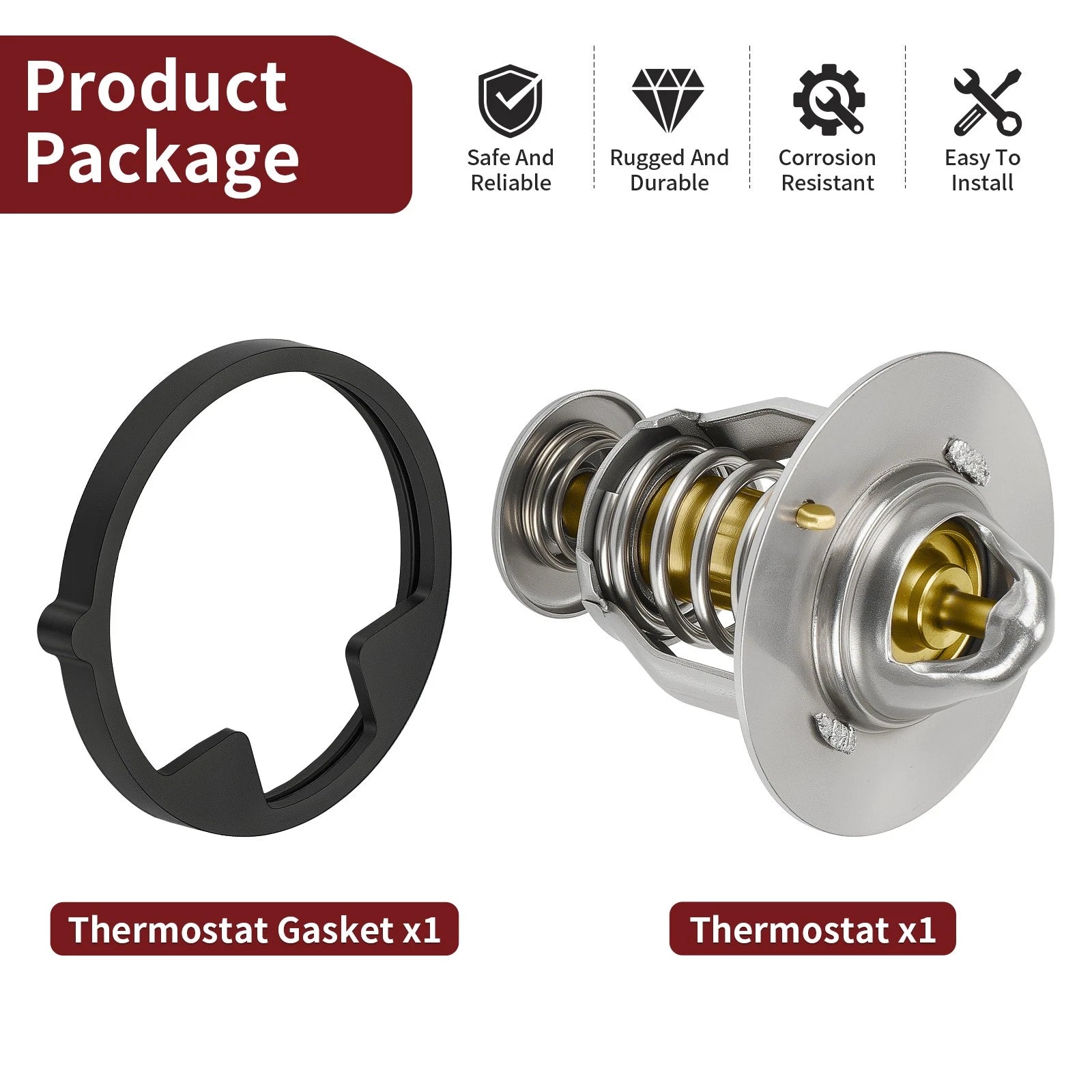 Thermostat w/ Gasket for Honda SH150i (2010), CRF250RL (2017–2020) 19300-KGF-911