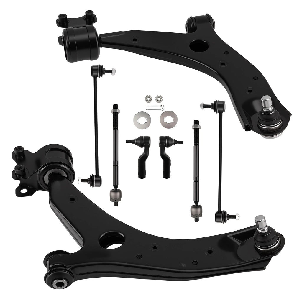 Set of 8 Suspension Control Arms Tie Rods Sway Bars for Mazda 3 Sport (2009)