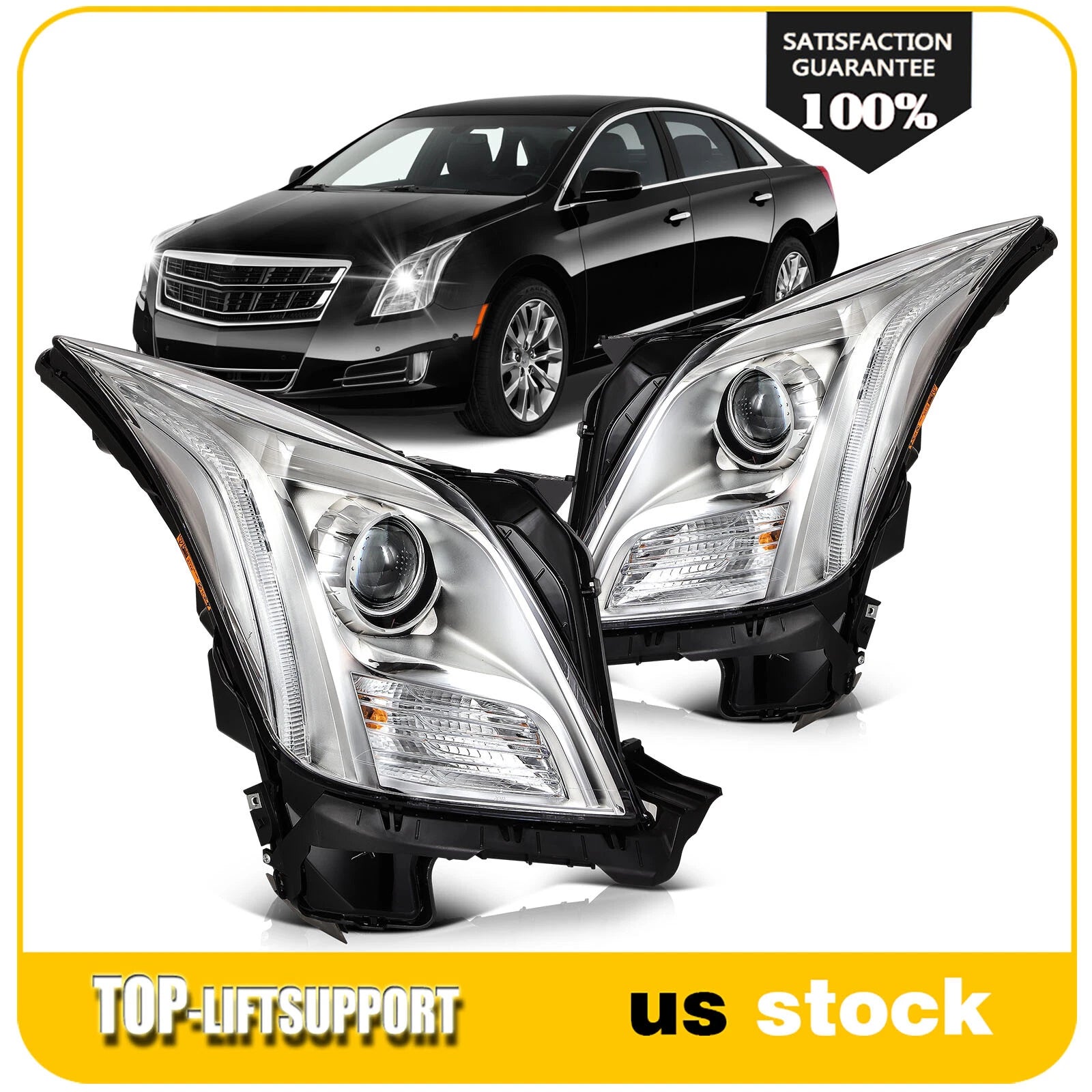 2X HID Xenon Headlights for Cadillac XTS (2013–2017)