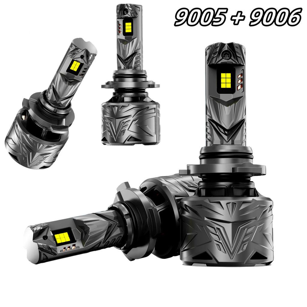 Set of 4 9005 + 9006 LED Headlight Kit Bulbs for High Low Beam (80000LM, 6500K)