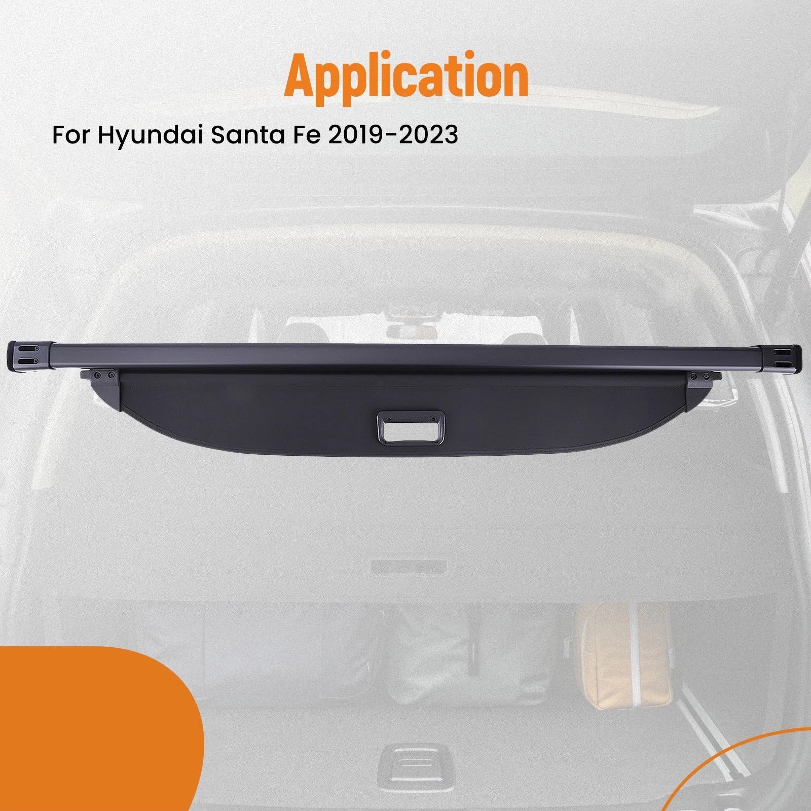 Luggage Load Cover Parcel Shelf for Hyundai Santa Fe (2019–2023) ABS Black